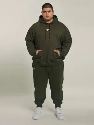 || PLUS SIZE MILITARY GREEN THERMAL CO-ORD SET (HOODIE & JOGGER COMBO) ||
