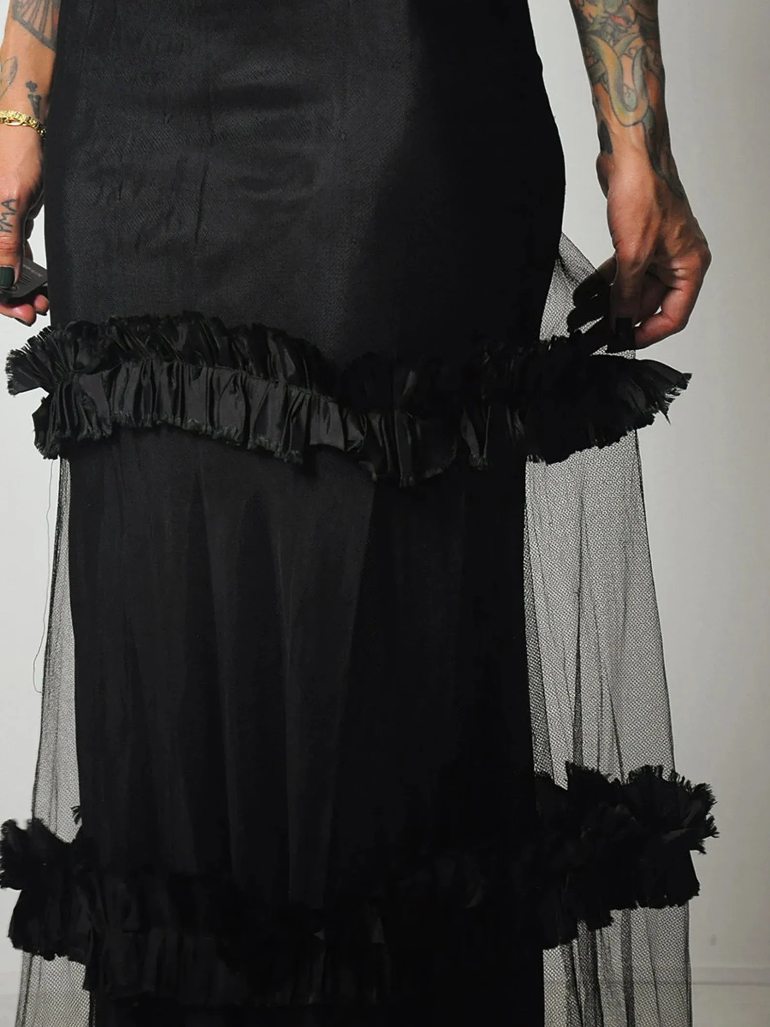 1930's Open Back Mesh Dress