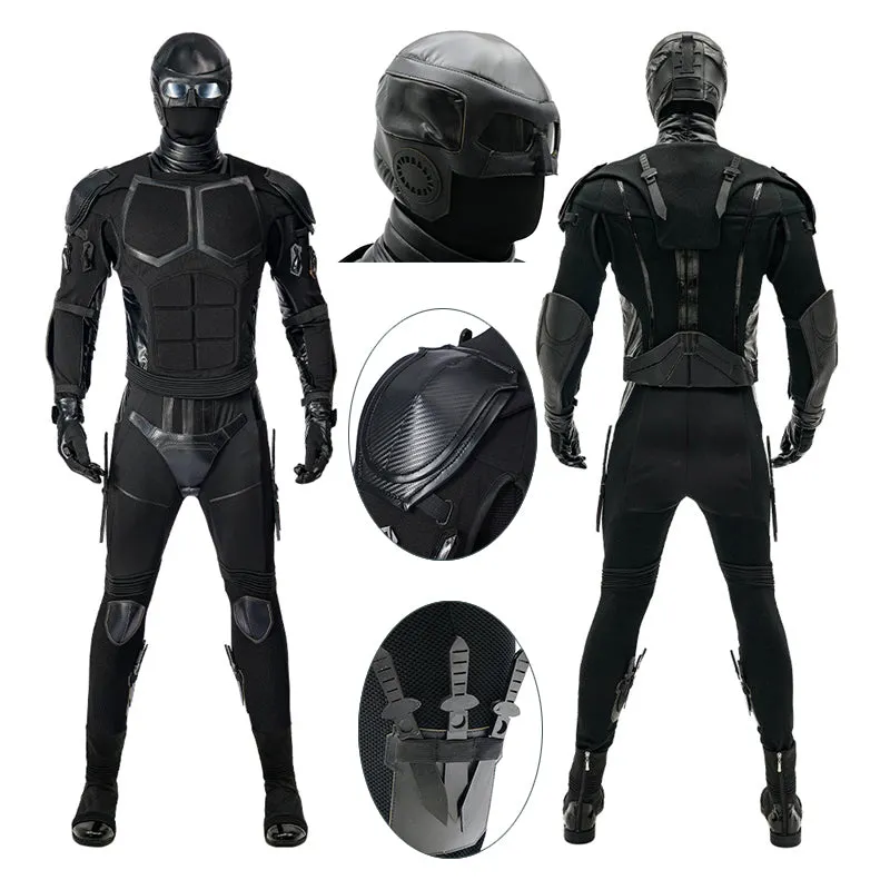 2023 The Boys Season 4 Black Noir Cosplay Costume Superhero Black Jumpsuit Bodysuit