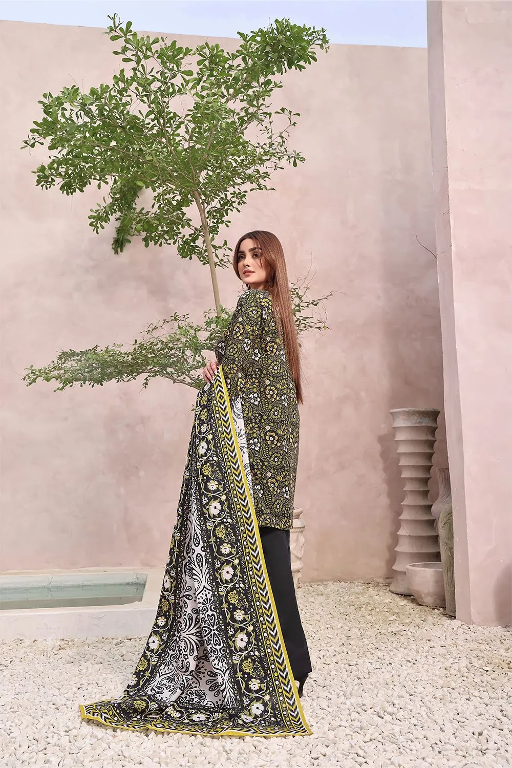 3PC Unstitched Khaddar Suit KKH-2366