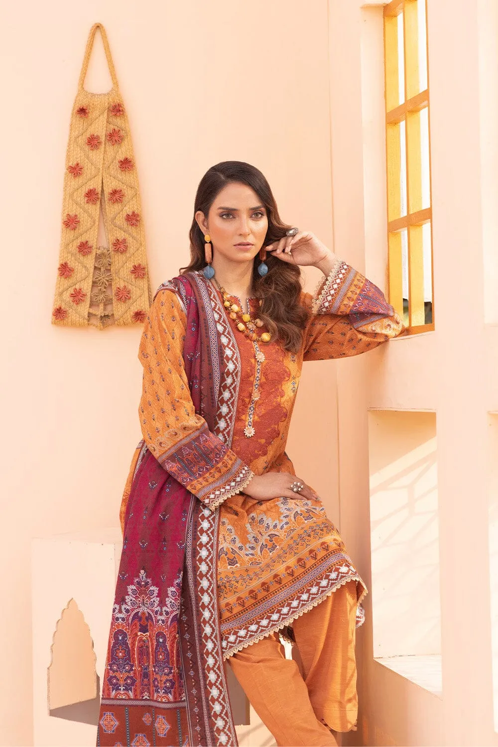 3PC Unstitched Khaddar Suit KKHE-2260