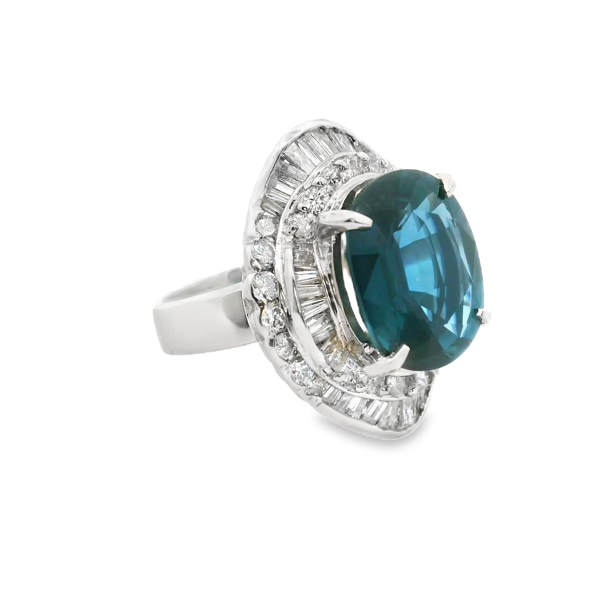 8.41 Carat No-Heat Sapphire & Diamond Platinum Ring, GIA Certified