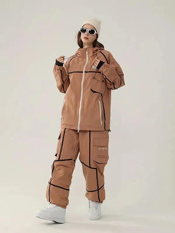 Adult Winter Cargo Snow Suits Fashion Outdoor Ski Suits