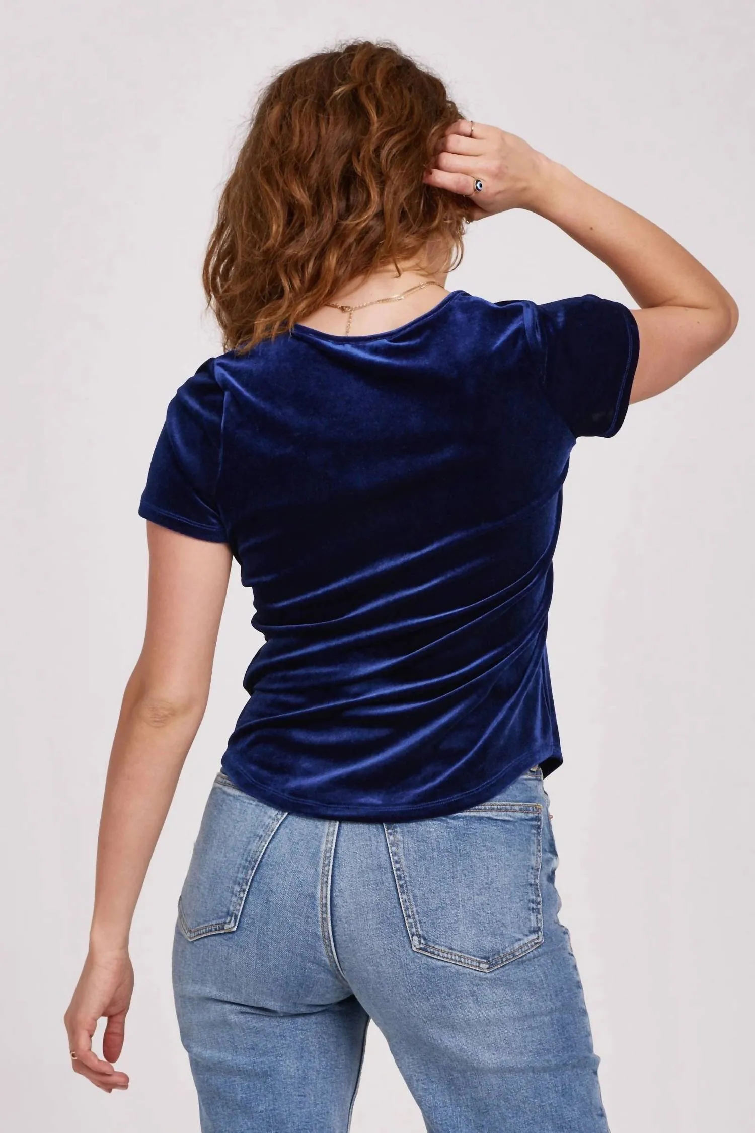 Aimee Short Sleeve Velvet Top