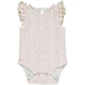 Amber Onesie in Pink Ditsy Floral