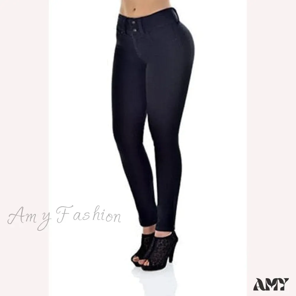 Amy Fashion - Slim Skinny Bodycon Pantalon Femme Pencil Pants