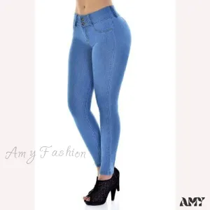 Amy Fashion - Slim Skinny Bodycon Pantalon Femme Pencil Pants