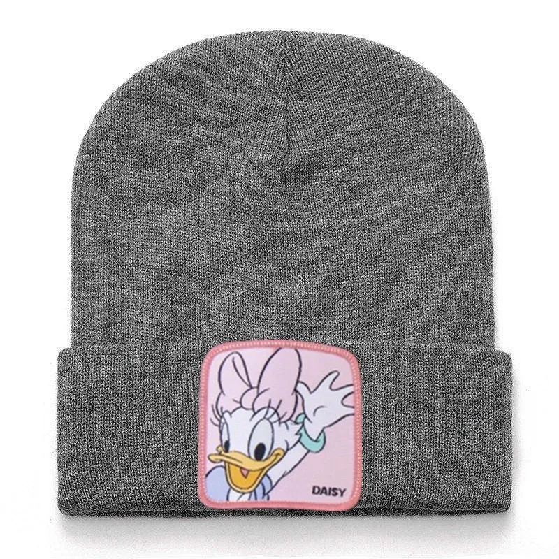 Anime Cartoon Cotton Casual Beanies for Men Women Warm Knitted Winter Hat Fashion Solid