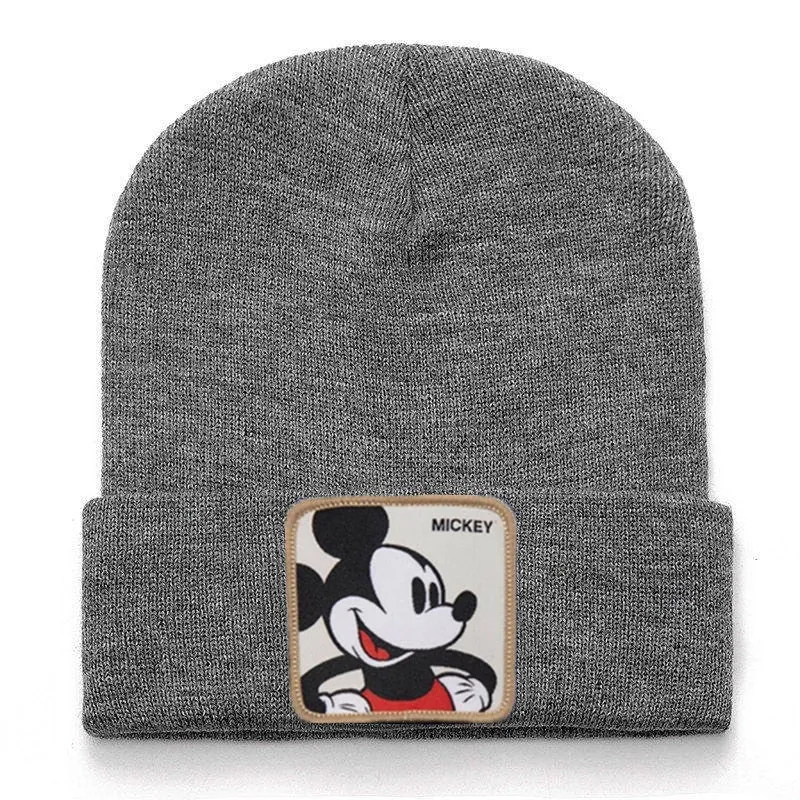 Anime Cartoon Cotton Casual Beanies for Men Women Warm Knitted Winter Hat Fashion Solid
