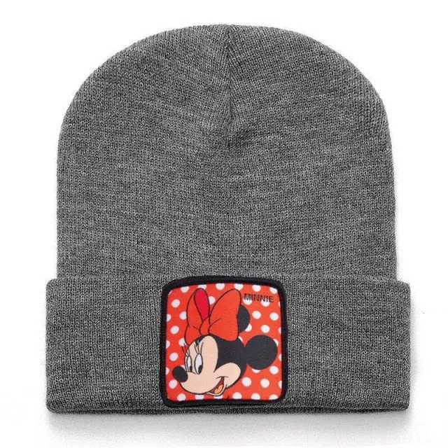 Anime Cartoon Cotton Casual Beanies for Men Women Warm Knitted Winter Hat Fashion Solid