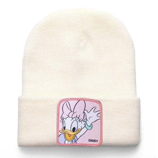 Anime Cartoon Cotton Casual Beanies for Men Women Warm Knitted Winter Hat Fashion Solid