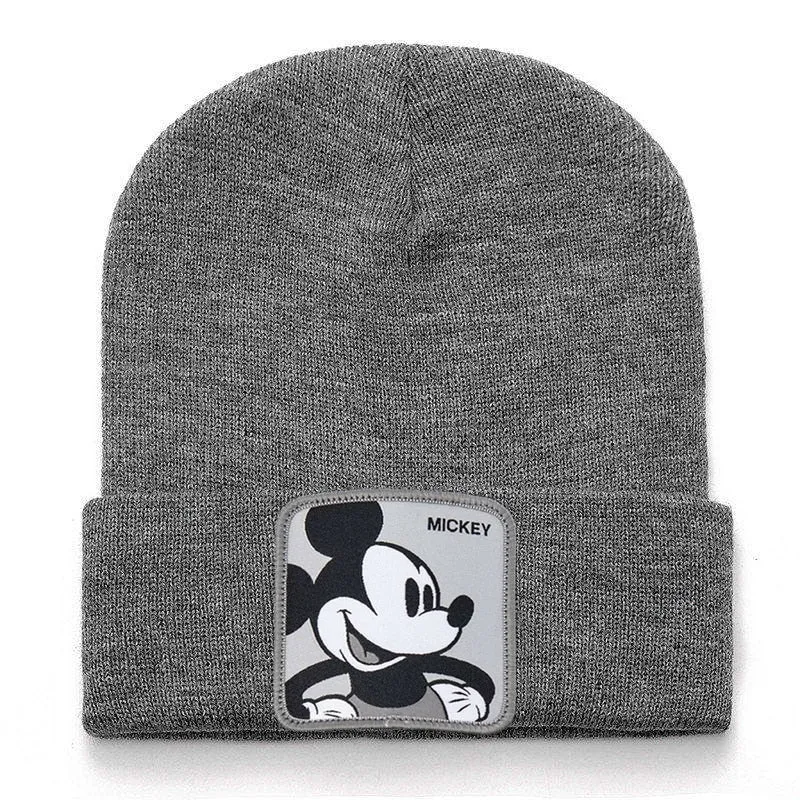 Anime Cartoon Cotton Casual Beanies for Men Women Warm Knitted Winter Hat Fashion Solid
