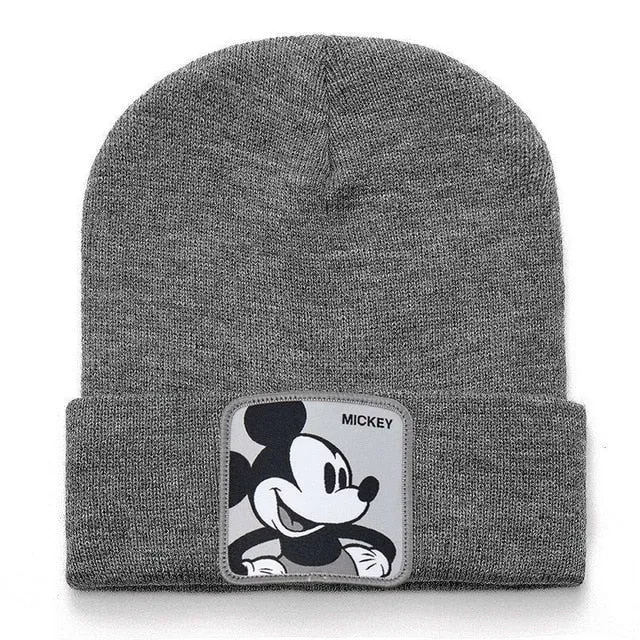 Anime Cartoon Cotton Casual Beanies for Men Women Warm Knitted Winter Hat Fashion Solid
