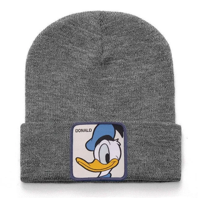 Anime Cartoon Cotton Casual Beanies for Men Women Warm Knitted Winter Hat Fashion Solid