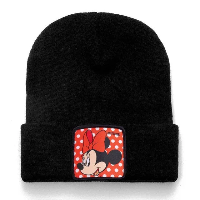 Anime Cartoon Cotton Casual Beanies for Men Women Warm Knitted Winter Hat Fashion Solid