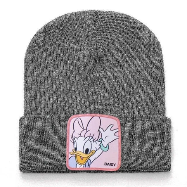 Anime Cartoon Cotton Casual Beanies for Men Women Warm Knitted Winter Hat Fashion Solid