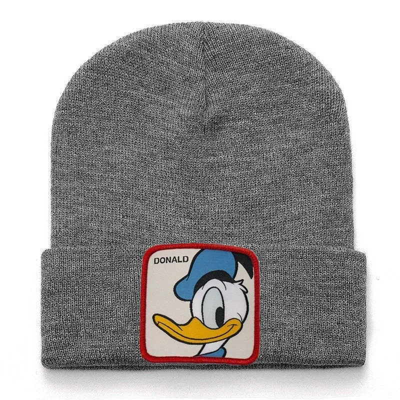 Anime Cartoon Cotton Casual Beanies for Men Women Warm Knitted Winter Hat Fashion Solid