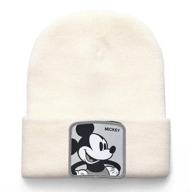 Anime Cartoon Cotton Casual Beanies for Men Women Warm Knitted Winter Hat Fashion Solid