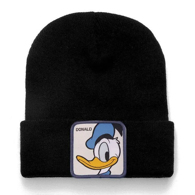 Anime Cartoon Cotton Casual Beanies for Men Women Warm Knitted Winter Hat Fashion Solid