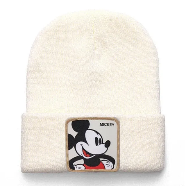 Anime Cartoon Cotton Casual Beanies for Men Women Warm Knitted Winter Hat Fashion Solid