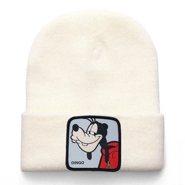 Anime Cartoon Cotton Casual Beanies for Men Women Warm Knitted Winter Hat Fashion Solid