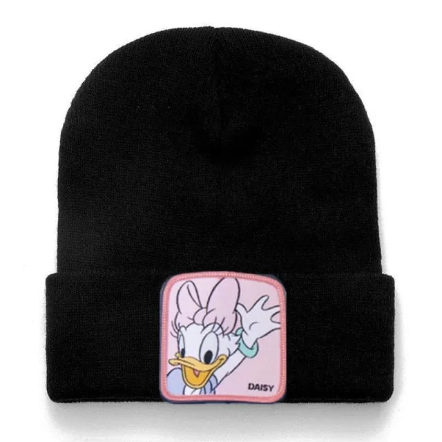 Anime Cartoon Cotton Casual Beanies for Men Women Warm Knitted Winter Hat Fashion Solid