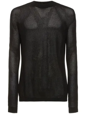 Ann Demeulemeester   Manus crochet crewneck sweater 