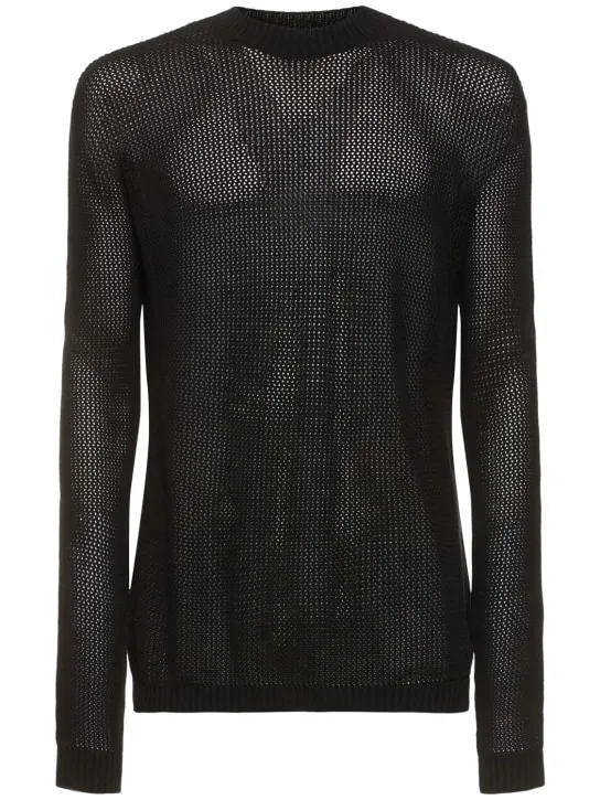 Ann Demeulemeester   Manus crochet crewneck sweater 