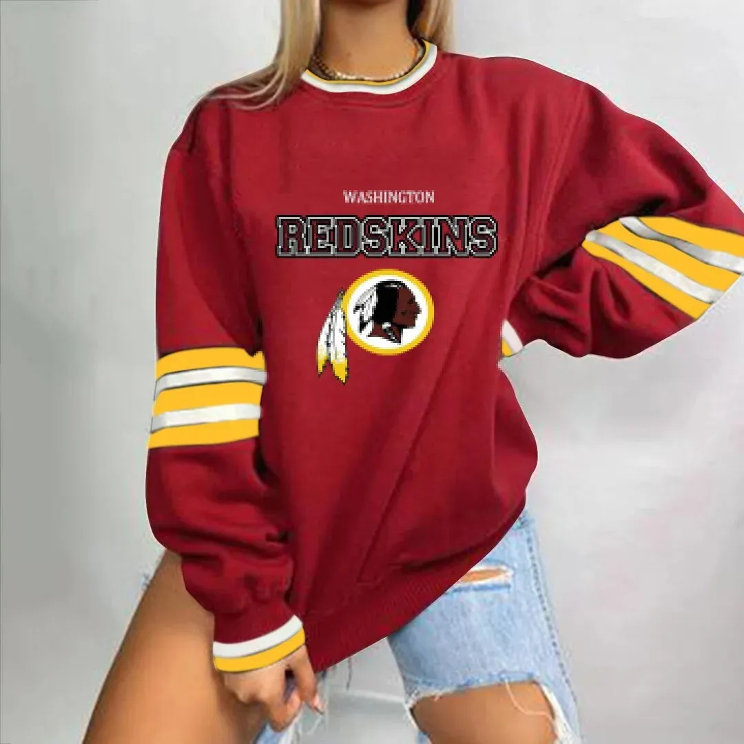 autumn American NFL printed long sleeve loose urban leisure letter pattern round neck pullover sweater