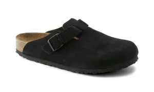 Birkenstock Womens Boston Soft Footbed Suede Leather Black