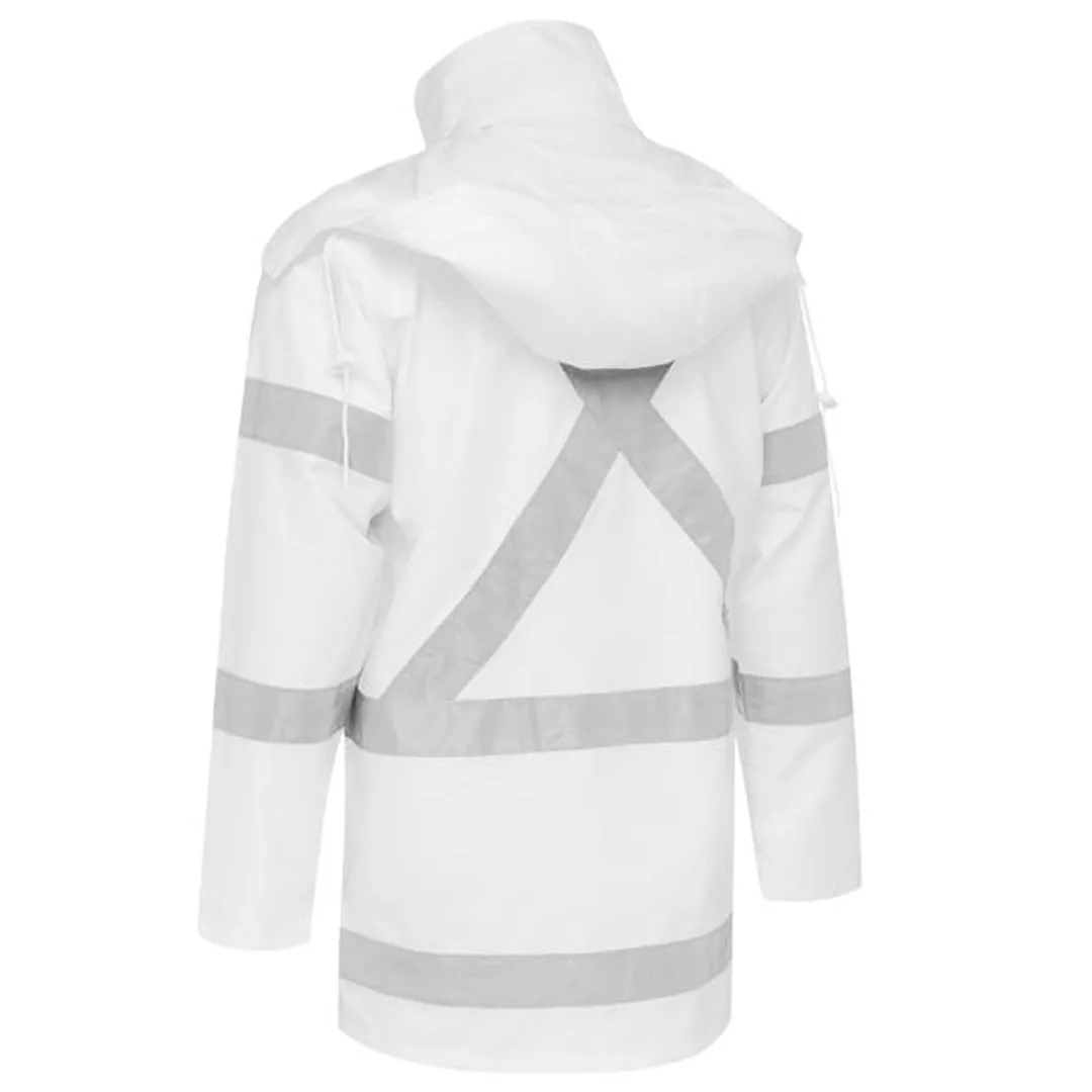 BISLEY UNISEX  X TAPED SHELL RAIN JACKET - WHITE