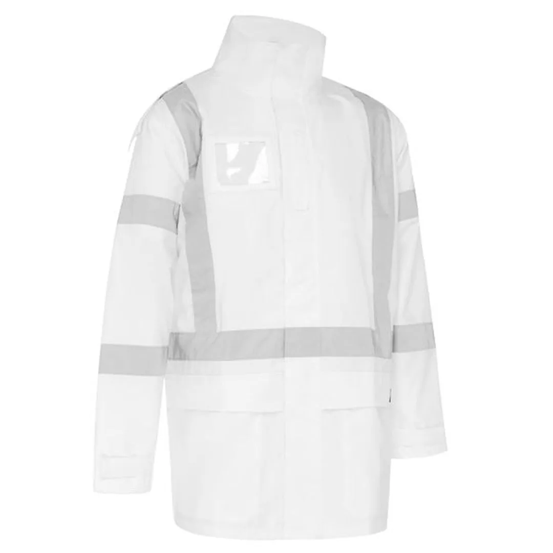 BISLEY UNISEX  X TAPED SHELL RAIN JACKET - WHITE