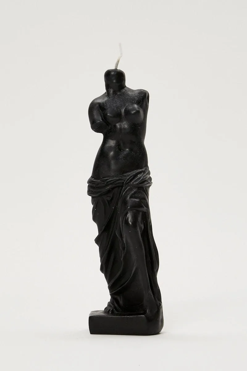 Black Grecian Figure Candle