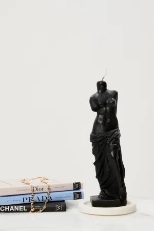 Black Grecian Figure Candle