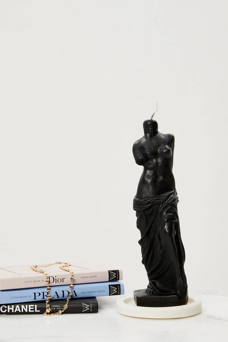 Black Grecian Figure Candle