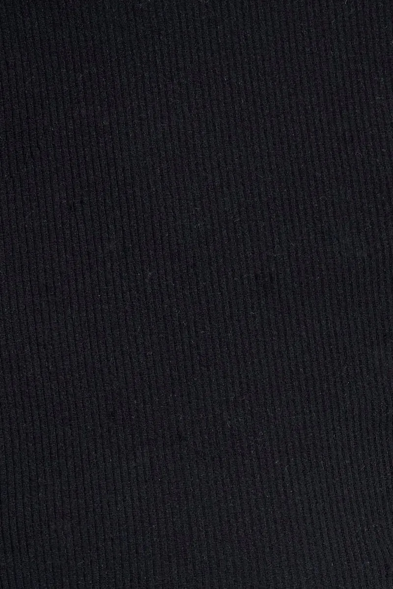 Black Top Long Sleeve Lace Up Seamless