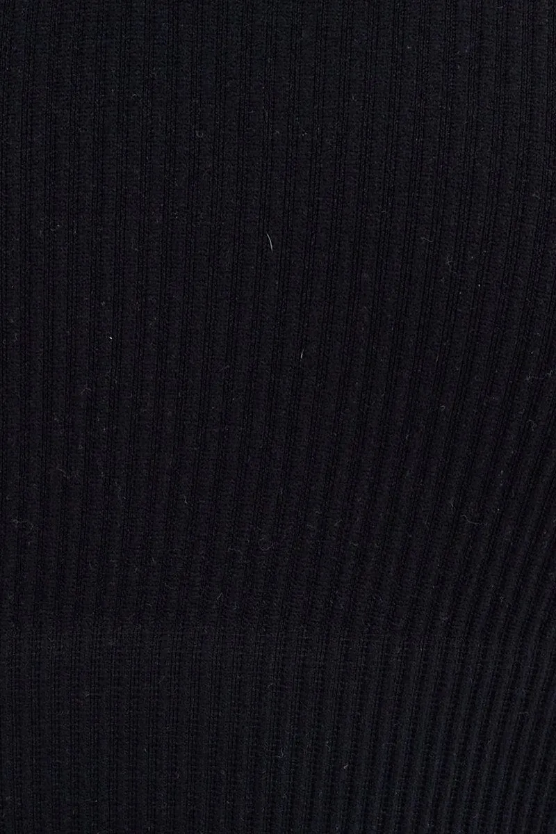 Black Top Long sleeve V neck Seamless