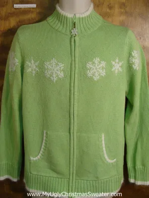 Bling Snowflakes Cheesy Christmas Sweater