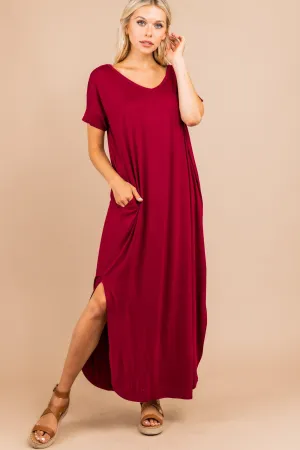 Bring You Home Cabernet Red Maxi Dress