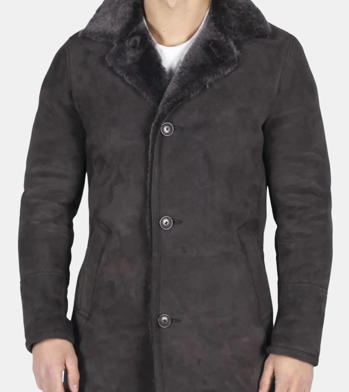 Bronte Men's Brown Shearling Leather Coat