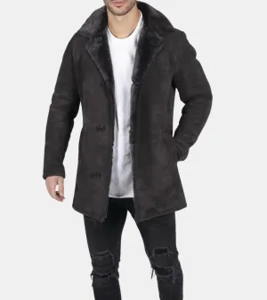 Bronte Men's Brown Shearling Leather Coat