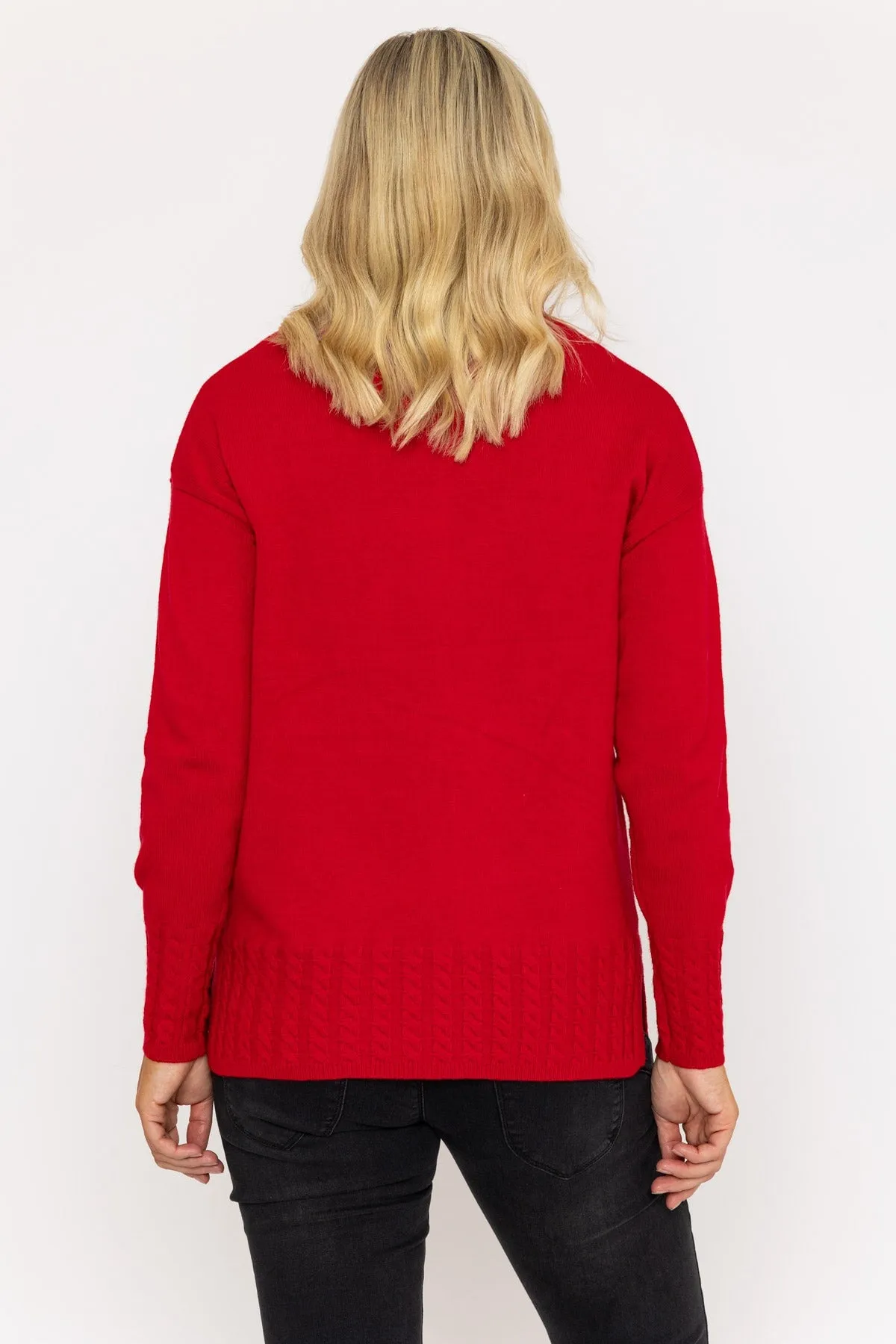 Cable Trim Jumper in Red