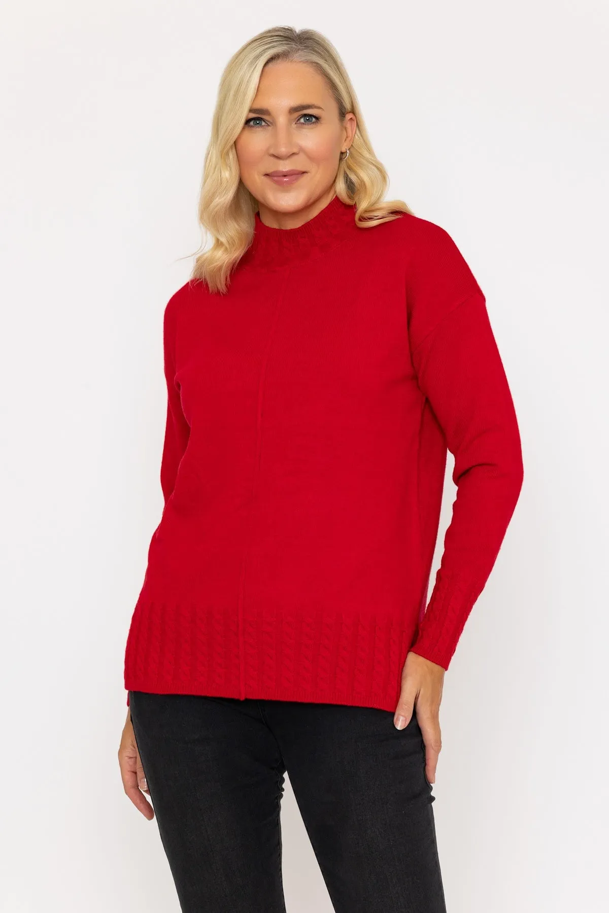 Cable Trim Jumper in Red