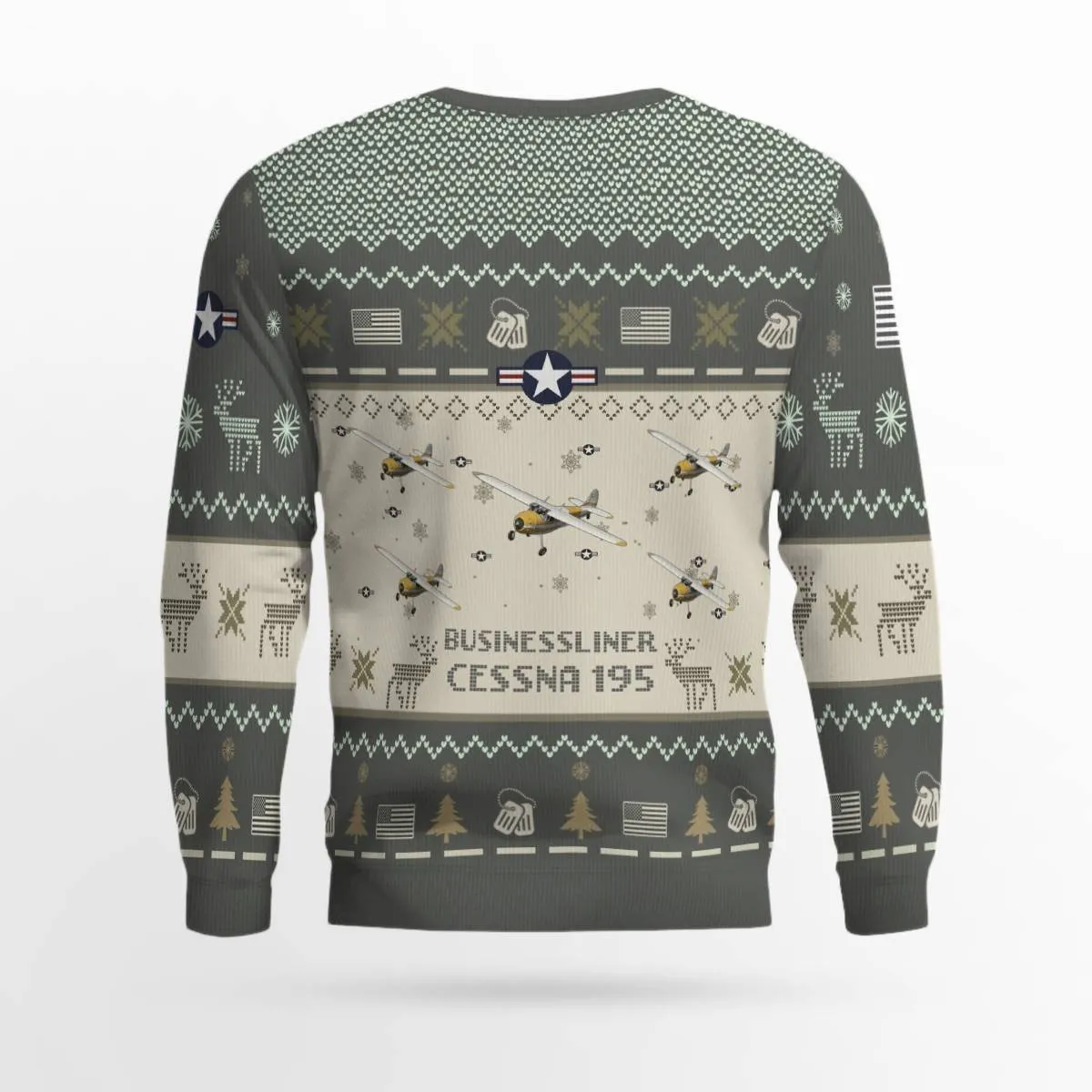 Cessna 195 Businessliner Aircraft Ugly Sweater, Ugly Sweater Christmas Shirt for Men Dad Veteran