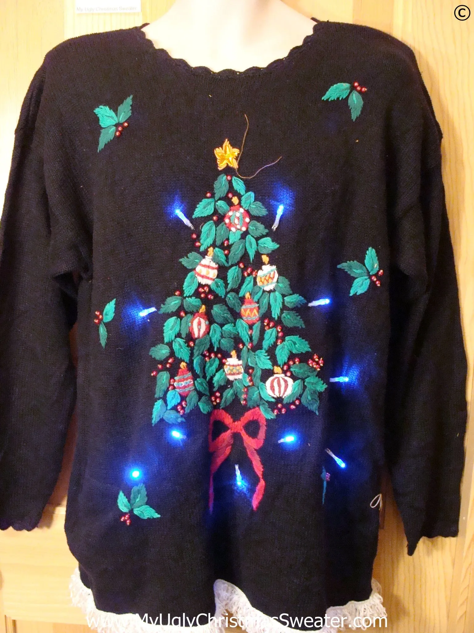 Christmas Sweater 80s Tree with Lights
