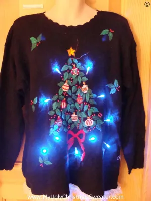 Christmas Sweater 80s Tree with Lights