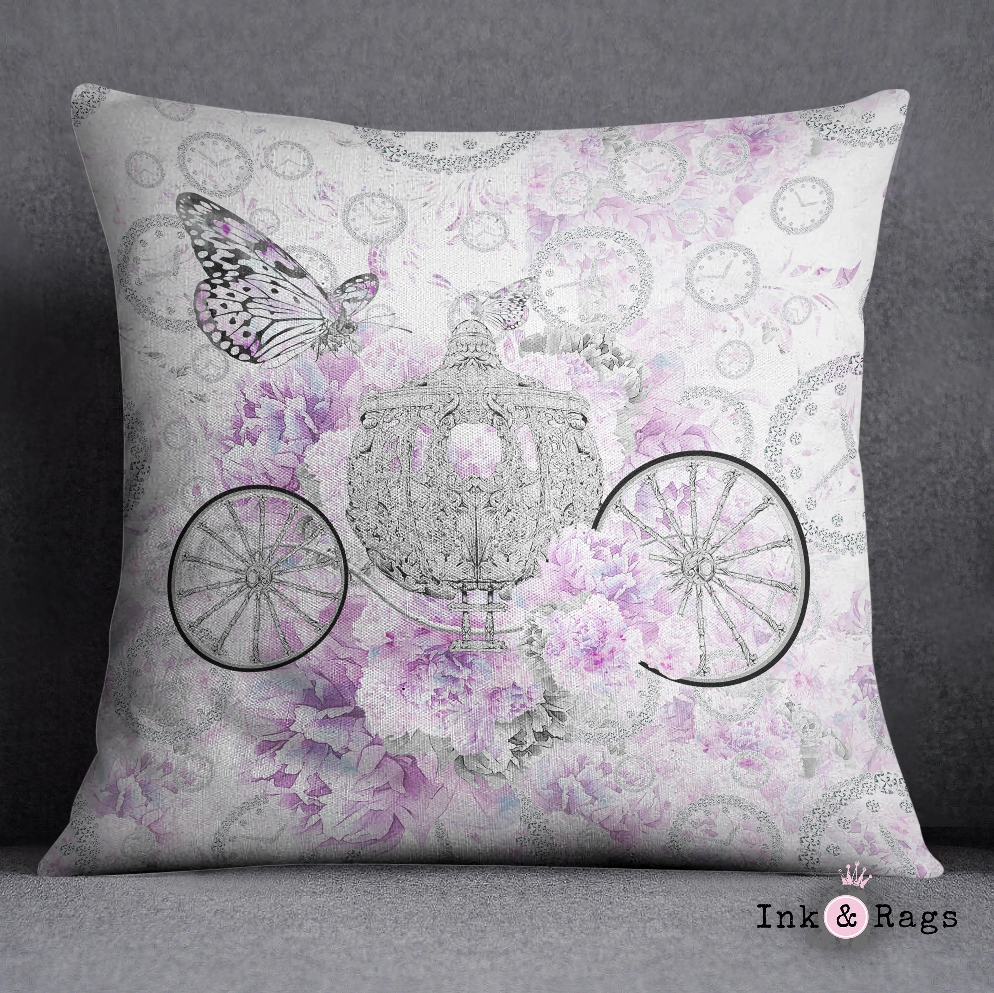 Cinderella Butterfly Fashion Throw Pillow