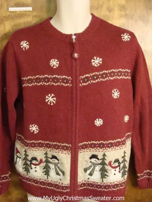 Corny Snowman Ugly Christmas Sweater