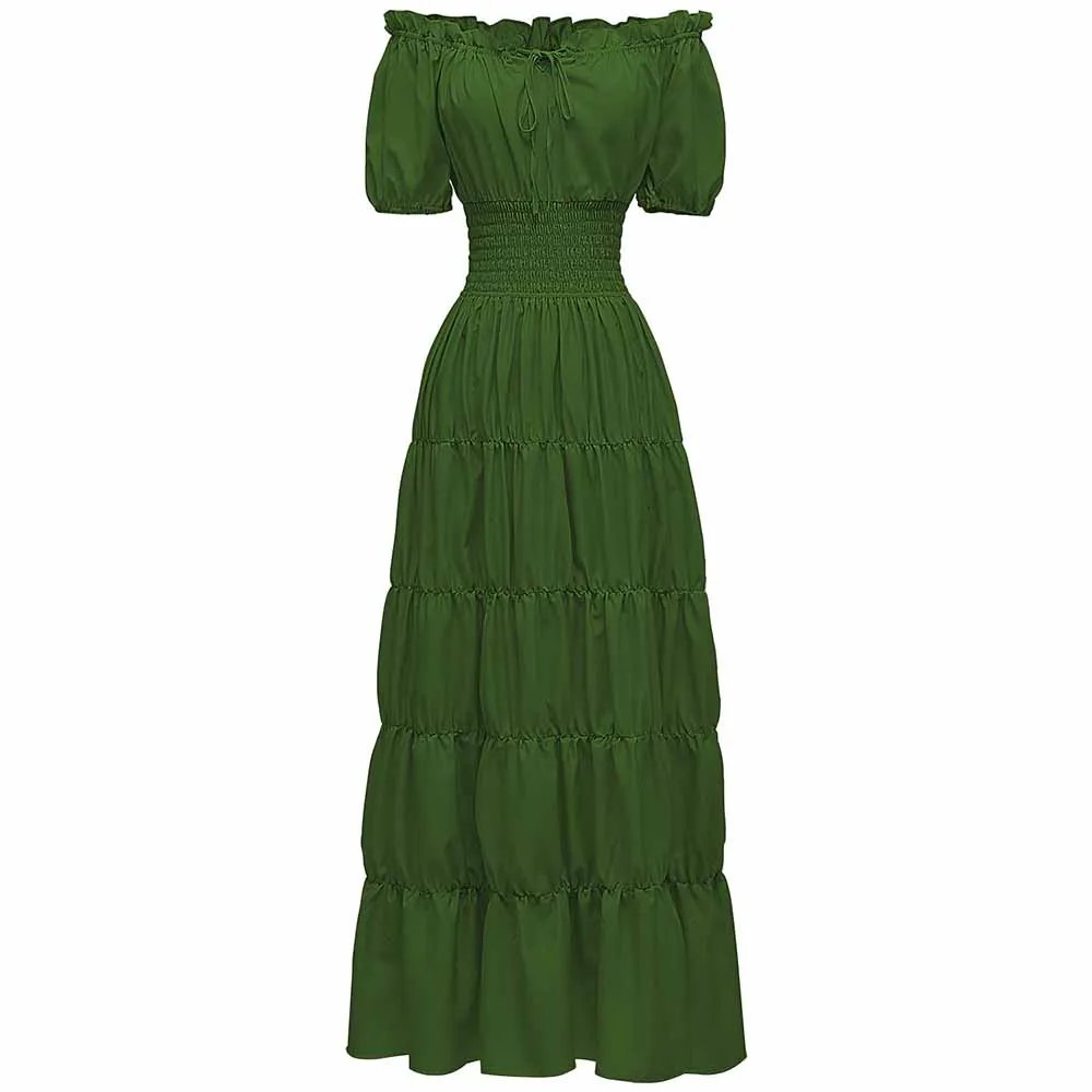 Costume Medieval Chemise Dress Pirate Peasant Dress Bohemian Long Dress For Women