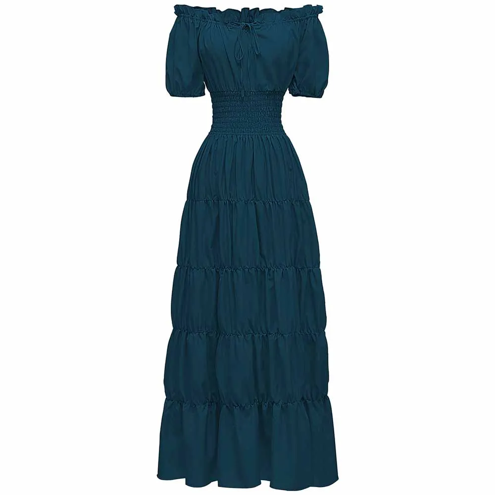 Costume Medieval Chemise Dress Pirate Peasant Dress Bohemian Long Dress For Women
